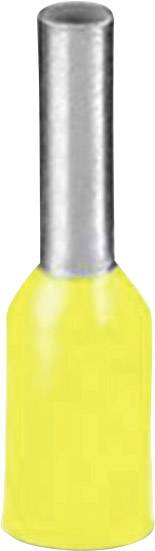 Flacon de vernis à ongles jaune brillant avec un capuchon argenté sur un fond blanc.