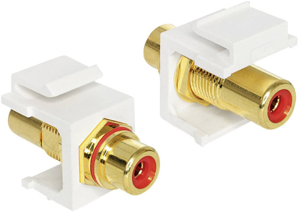Adaptateur Delock 1982591 [1x Cinch-RCA femelle - 1x Cinch-RCA femelle] rouge contacts dorés