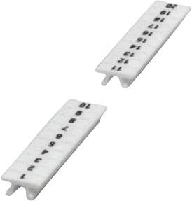 Deux peignes de câblage blancs avec des dents numérotées, utilisés pour l'organisation ou la connexion de câbles ou de fils.