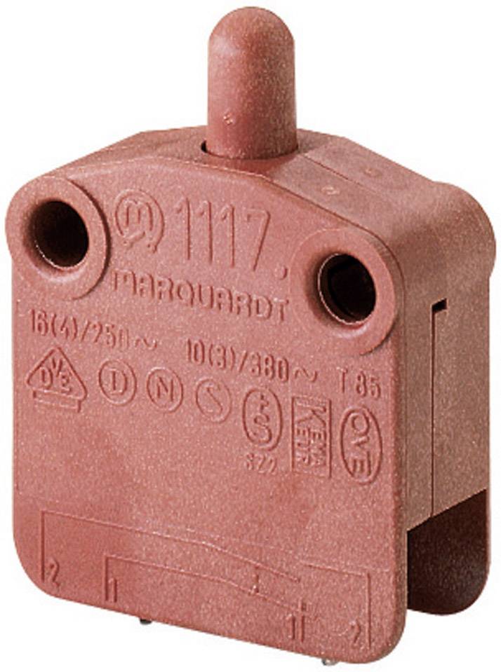 Marquardt 01117.0106-01 Bouton-poussoir 400 V/AC 16 A 1 x Off/(On) à rappel (L x l x H) 30 x 13 x 39.2 mm IP40 1 pc(s)