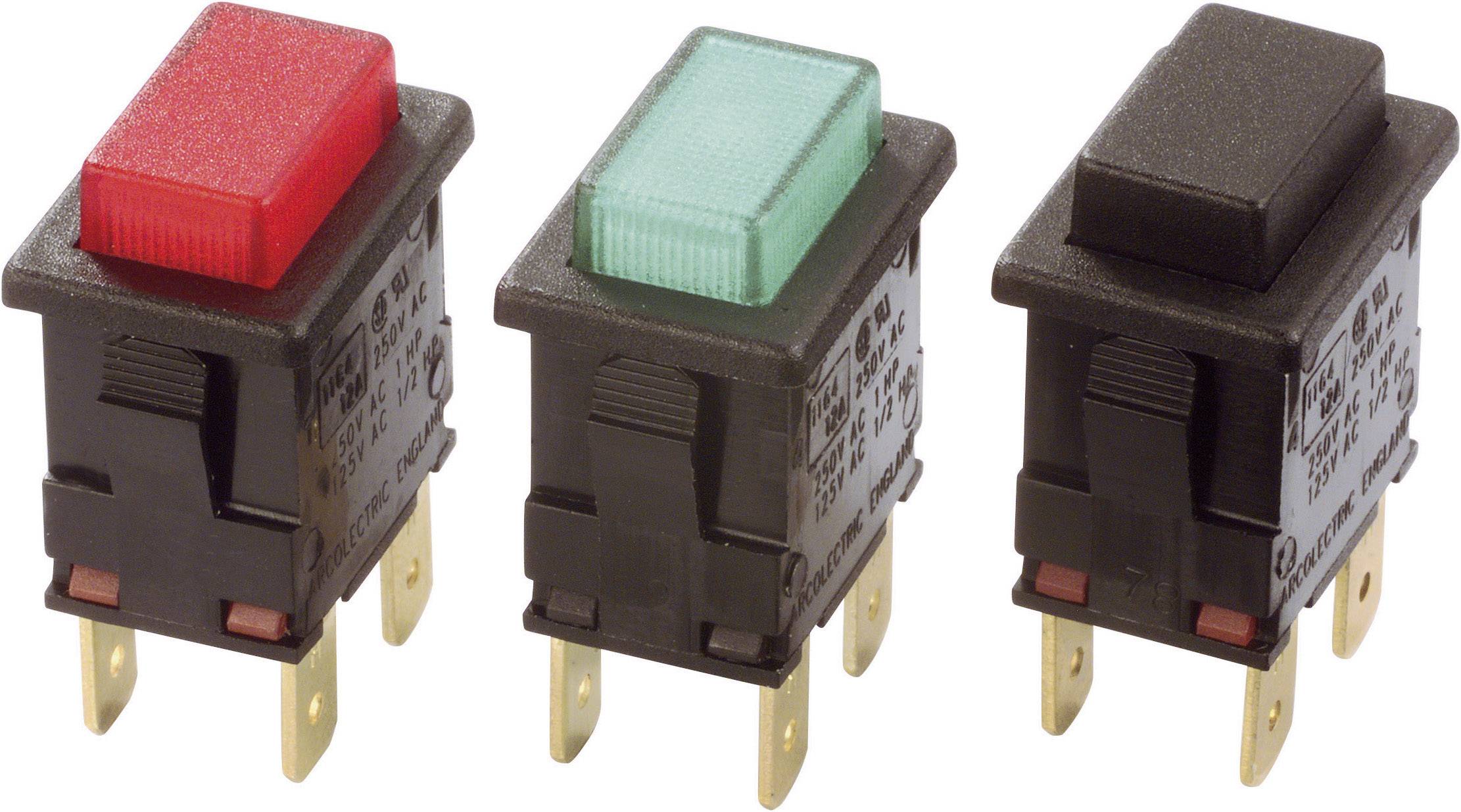 Arcolectric (Bulgin Ltd.) H8353ABNAA H8353ABNAA Interrupteur à pression 230 V/AC 16 A 2 x Off/On à accrochage rouge 1 pc(s)