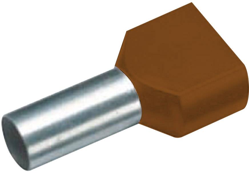 Tige métallique avec une tête hexagonale brune.