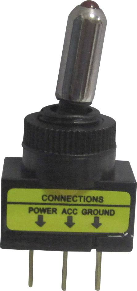 Interrupteur à levier pour l'automobile TRU COMPONENTS TC-R13-61L2 ILLUMINATED RED 1587806 12 V/DC 20 A 1 x Off/On à accrochage