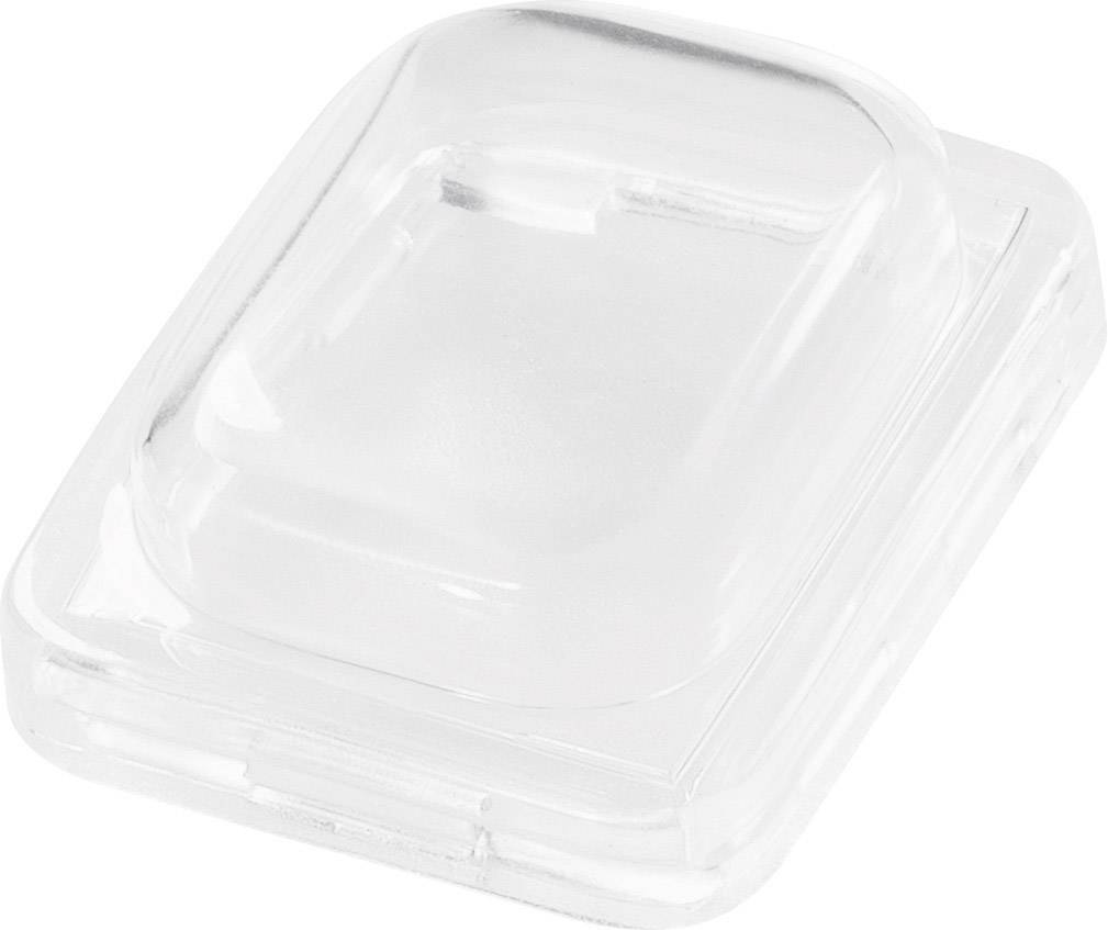Un porte-savon rectangulaire en plastique transparent aux coins arrondis.