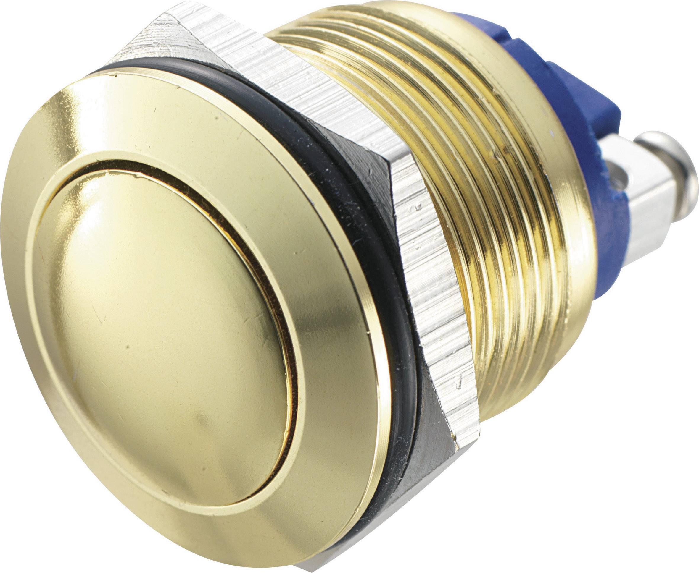 TRU COMPONENTS GQ 19B-G Bouton-poussoir antivandalisme 48 V/DC 2 A 1 x Off/(On) à rappel IP65 1 pc(s)