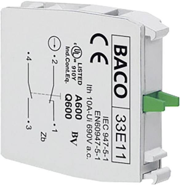 BACO 33E11 Élément de contact 1 NF (R), 1 NO (T) à rappel 600 V