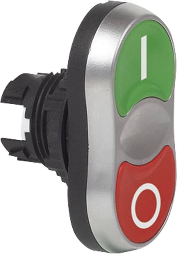 BACO BA100506-RD L61QB21B Bouton-poussoir à double touche collerette plastique, chromé vert, rouge 1 pc(s)