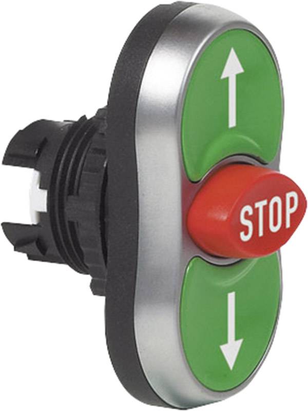 BACO BA223987 L61BA22 Bouton-poussoir triple touche collerette plastique, chromé vert, rouge, vert 1 pc(s)