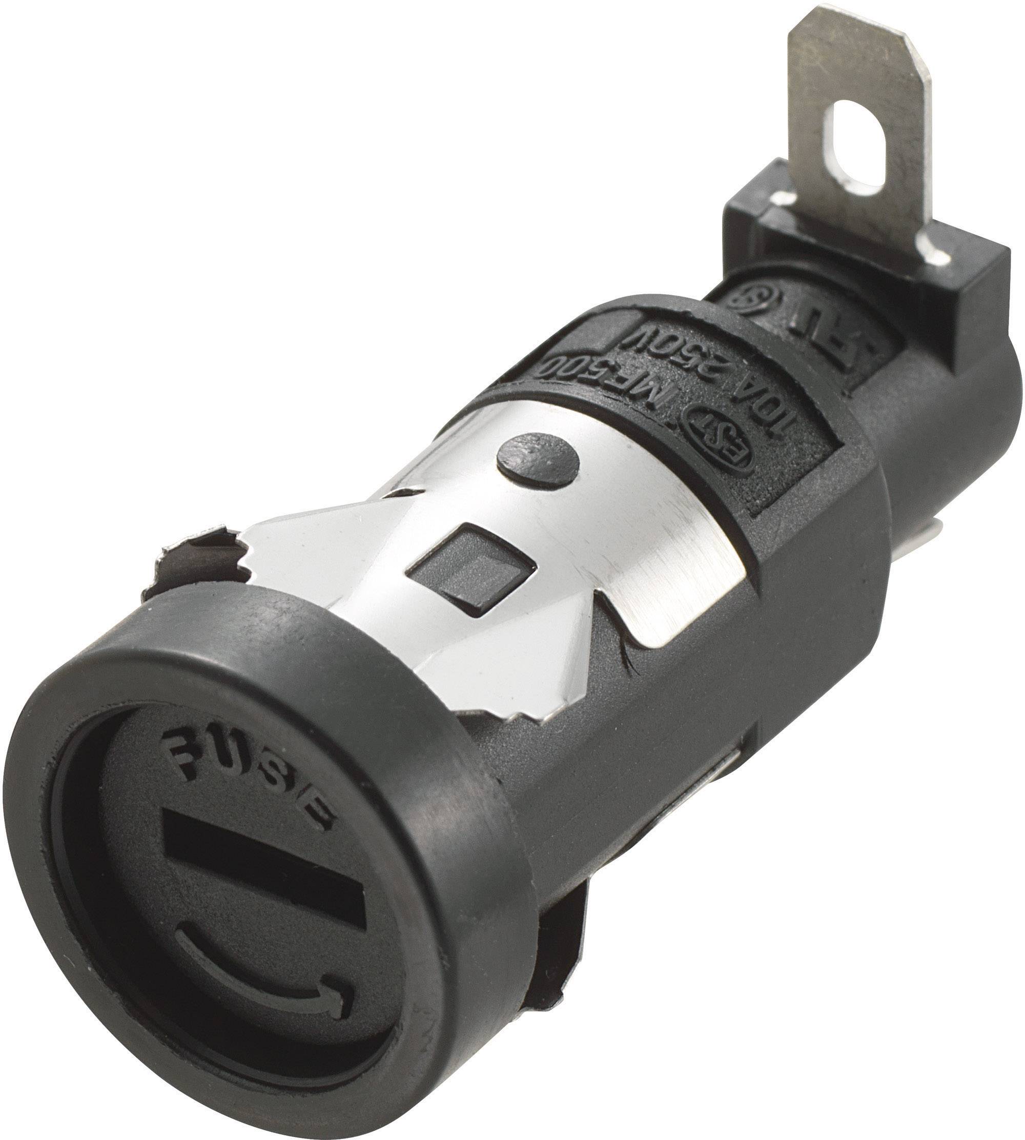 Prise de courant vissable pour installation dans un véhicule, noir et argent. Adaptée aux connexions 12 volts dans les véhicules.