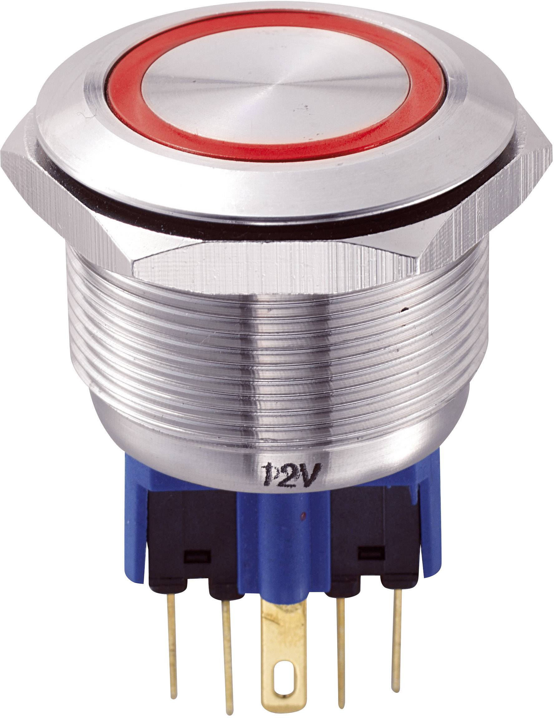Bouton-poussoir antivandalisme TRU COMPONENTS GQ25-11E/R/12V 701803 250 V/AC 5 A 1 x On/(On) IP65 à rappel 1 pc(s)