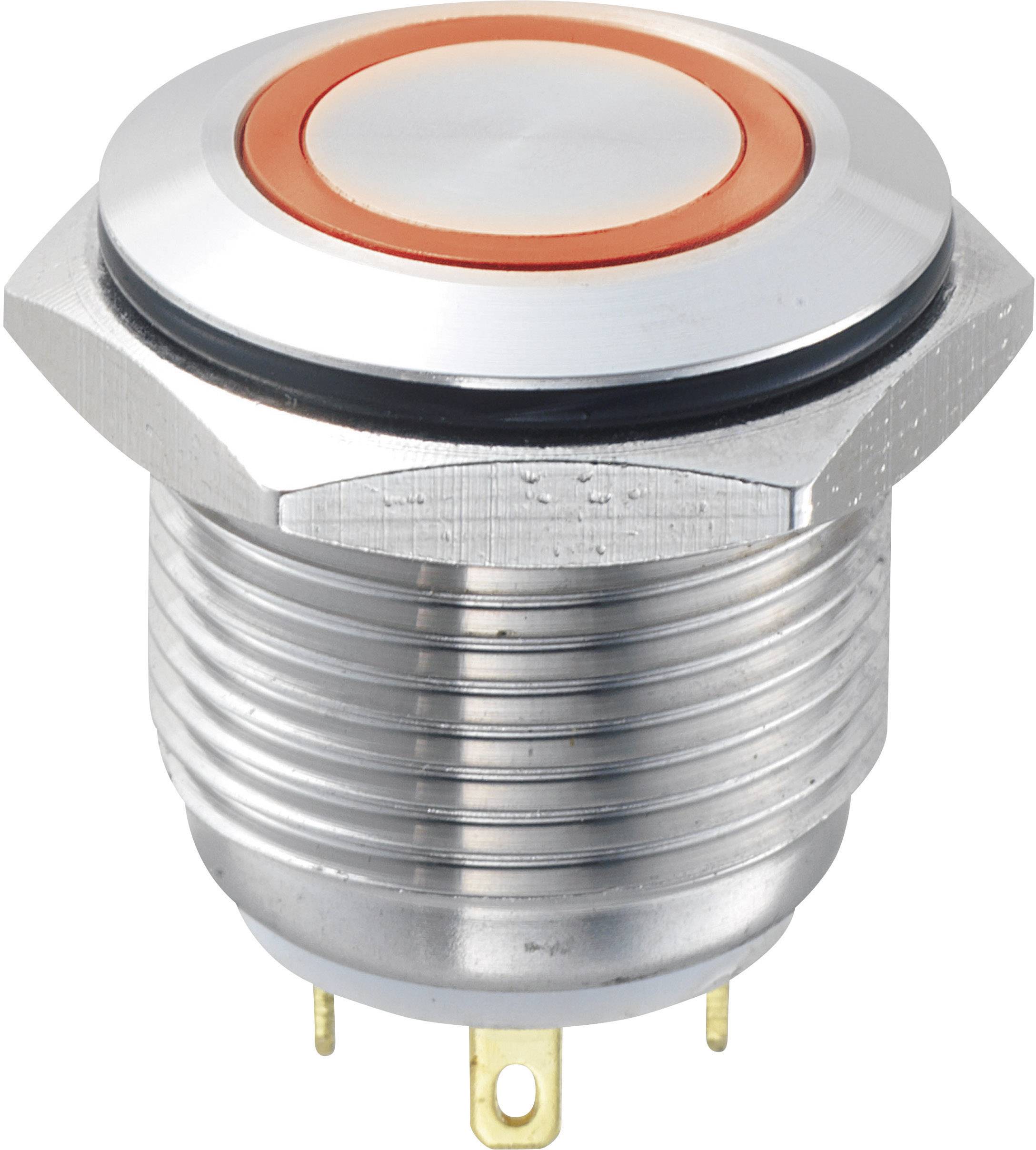 Bouton-poussoir antivandalisme TRU COMPONENTS GQ16F-10E/J/R/12V 701868 48 V/DC 2 A 1 x Off/(On) IP65 à rappel 1 pc(s)