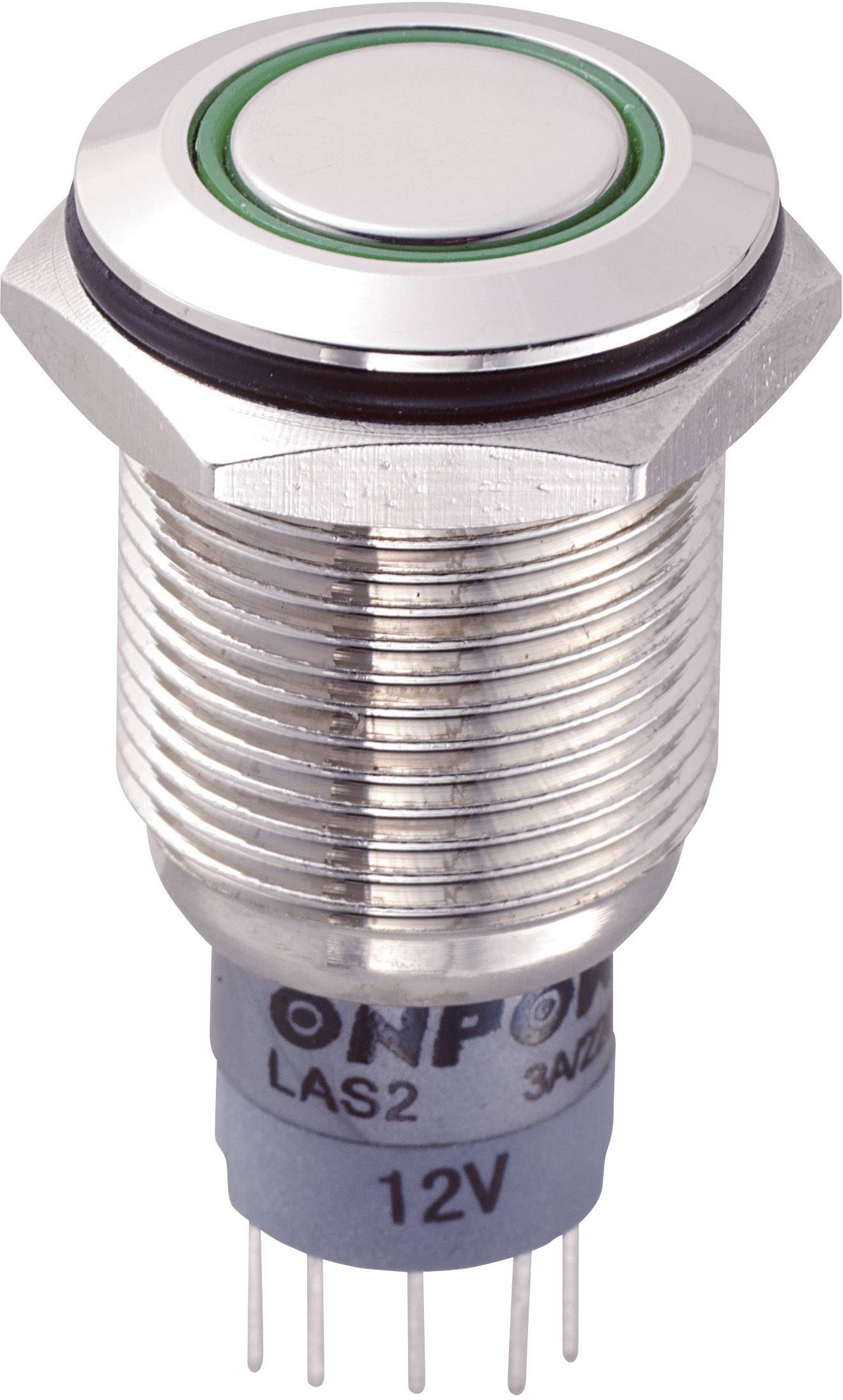 Bouton-poussoir antivandalisme TRU COMPONENTS LAS2GQF-11E/G/12V/N/P 701870 250 V/AC 3 A 1 x On/(On) IP67 à rappel 1 pc(s)