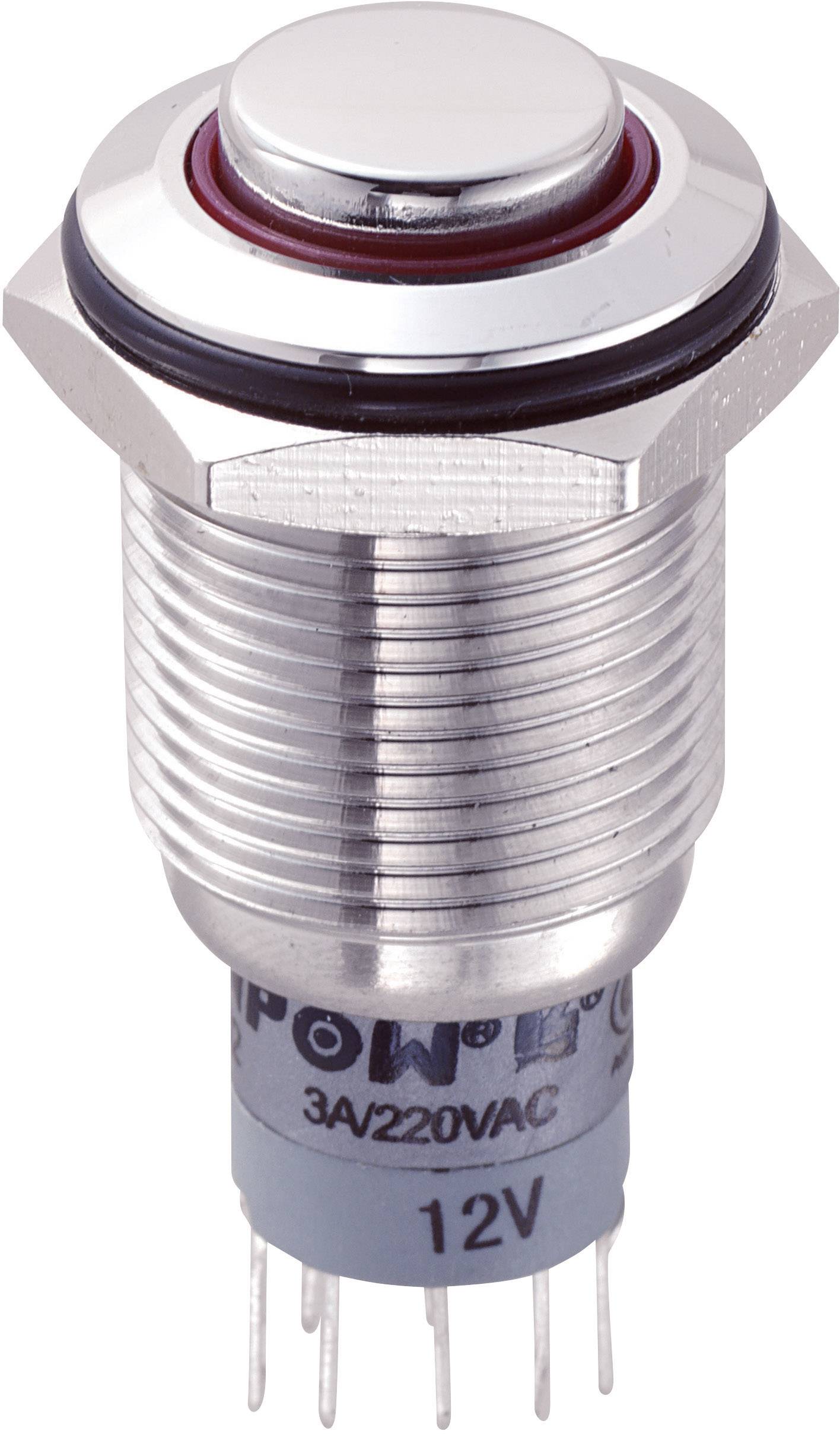 Interrupteur antivandalisme TRU COMPONENTS LAS2GQH-22ZE/R/12V/S/P 701873 250 V/AC 3 A 2 x On/On à accrochage 1 pc(s)