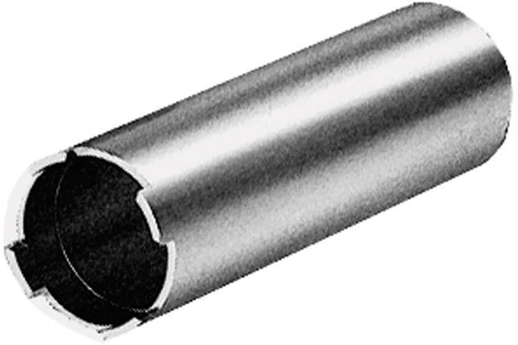 Un boulon métallique cylindrique avec plusieurs encoches à une extrémité.