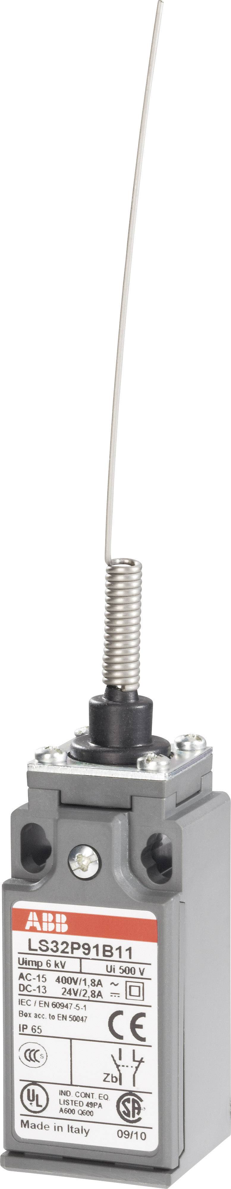 ABB 1SBV010391R1211 LS32P91B11 Interrupteur de fin de course 400 V/AC 1.8 A tige à ressort à rappel IP65 1 pc(s)