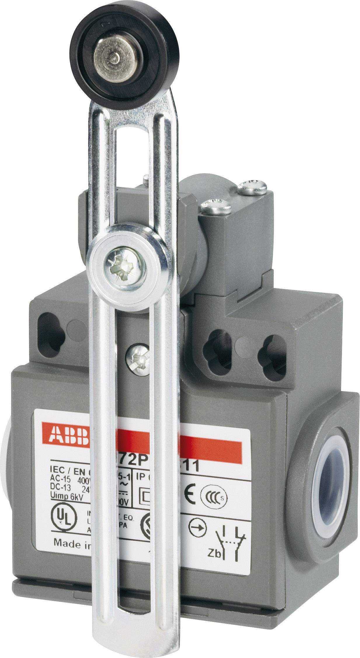 ABB 1SBV011051R1211 LS72P51B11 Interrupteur de fin de course 400 V/AC 1.8 A levier à galet à rappel IP65 1 pc(s)