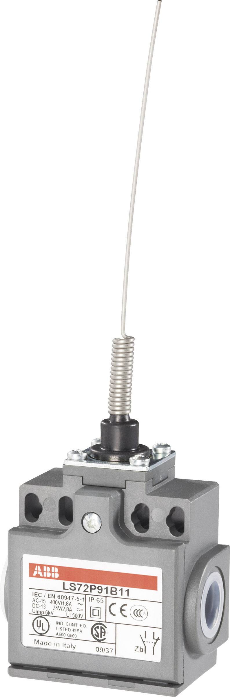 ABB 1SBV011091R1211 LS72P91B11 Interrupteur de fin de course 400 V/AC 1.8 A tige à ressort à rappel IP65 1 pc(s)