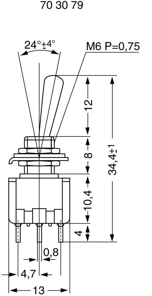 Interrupteur à levier 2 x On/On Miyama 703079 125 V/AC 6 A à accrochage 1 pc(s)