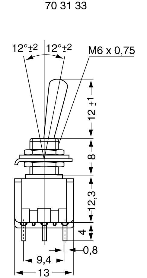 Interrupteur à levier 3 x On/On Miyama 703133 125 V/AC 6 A à accrochage 1 pc(s)