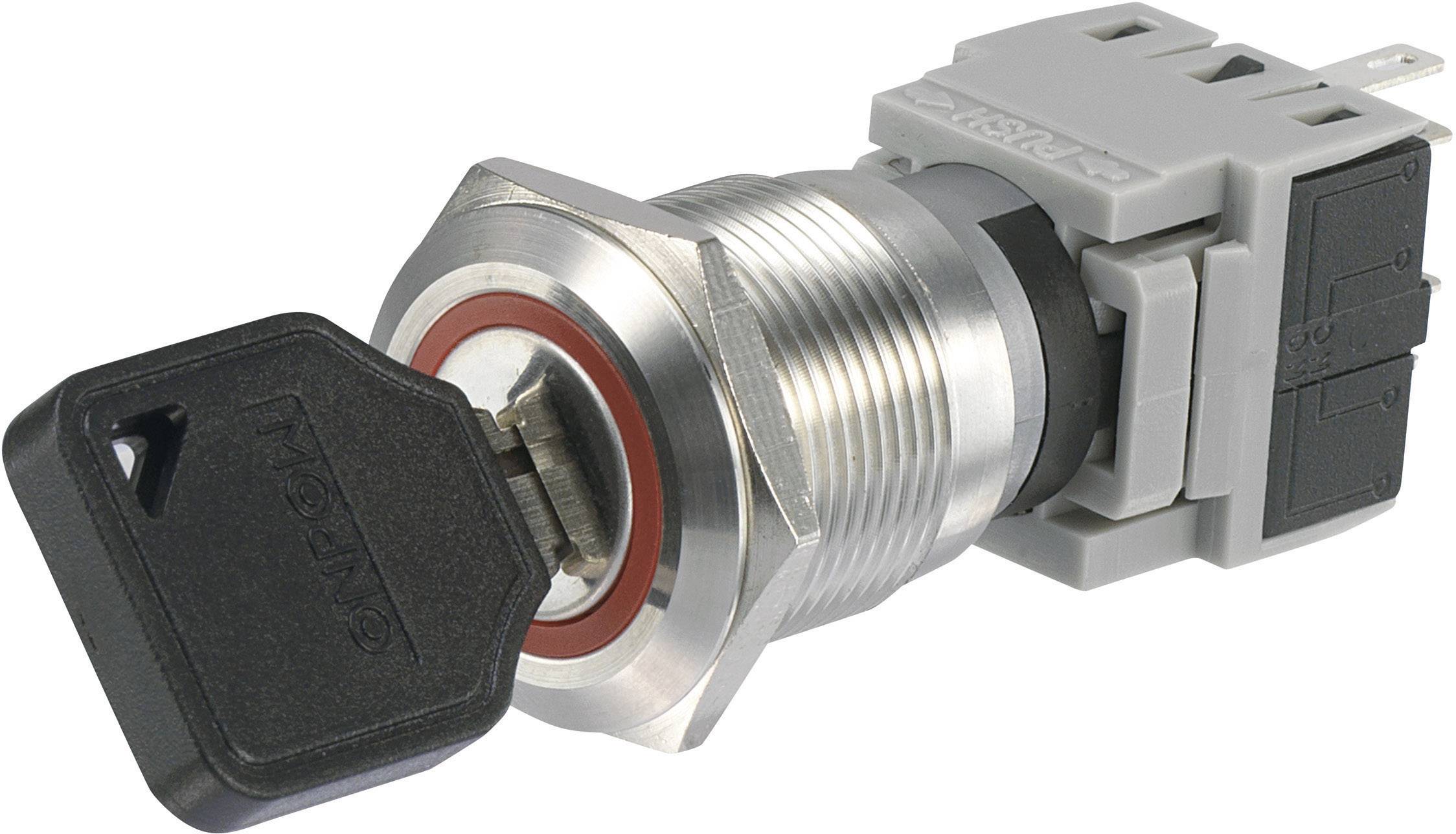 TRU COMPONENTS 704409 LAS1-BGQ-11Y/23 Commutateur à clé 250 V/AC 5 A 1 x Off/(On) 1 x 60 ° IP40 1 pc(s)