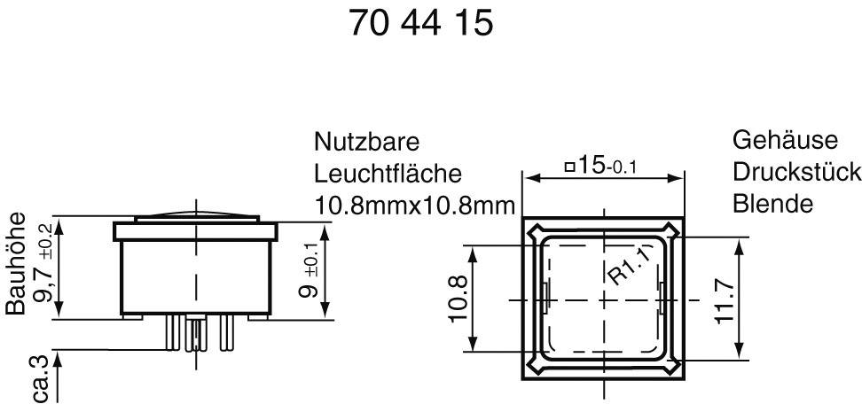 RAFI 3.14.200.012/0000 3.14200.012 Bouton-poussoir 42 V DC/AC 0.1 A 1 x Off/(On) à rappel vert 1 pc(s)