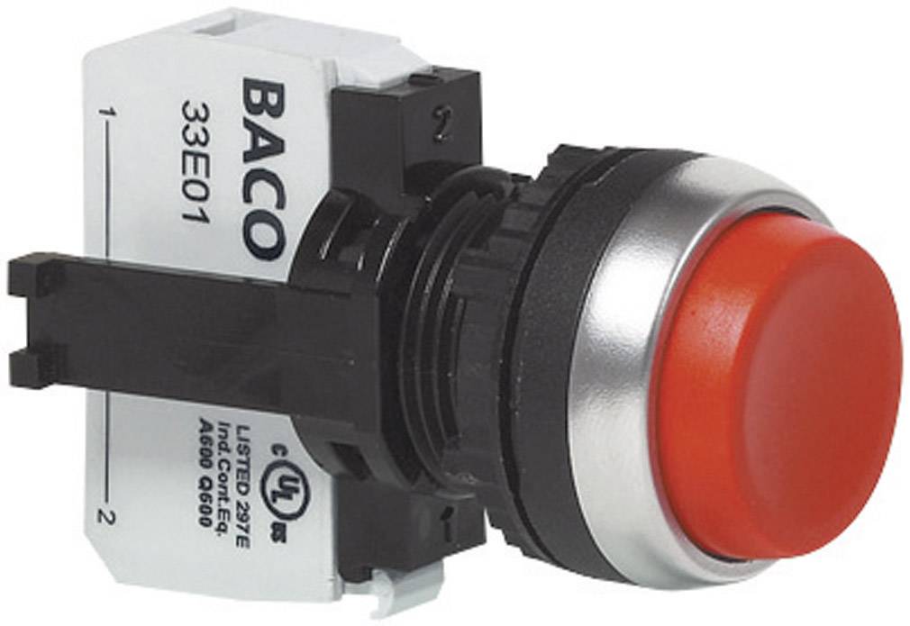 BACO BAL21AB01A L21AB01A Bouton-poussoir collerette plastique, chromé rouge 1 pc(s)