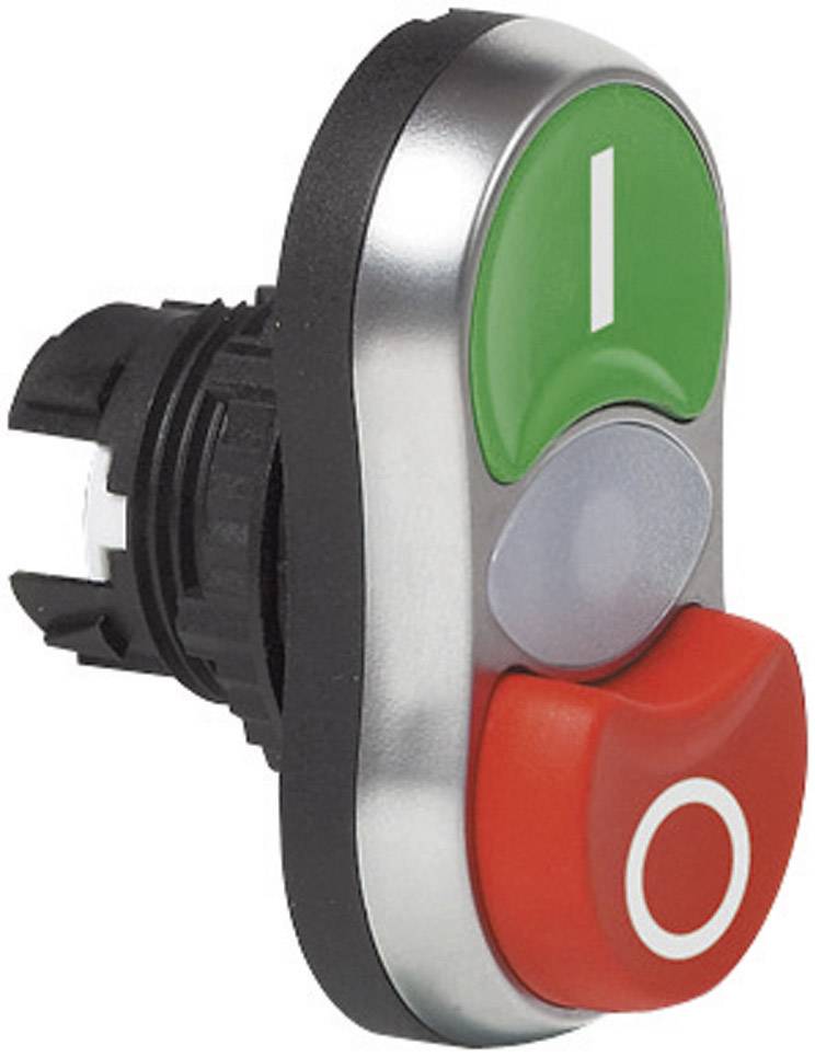 BACO BAL61QK53 L61QK53 Bouton-poussoir à double touche collerette plastique, chromé blanc, noir 1 pc(s)