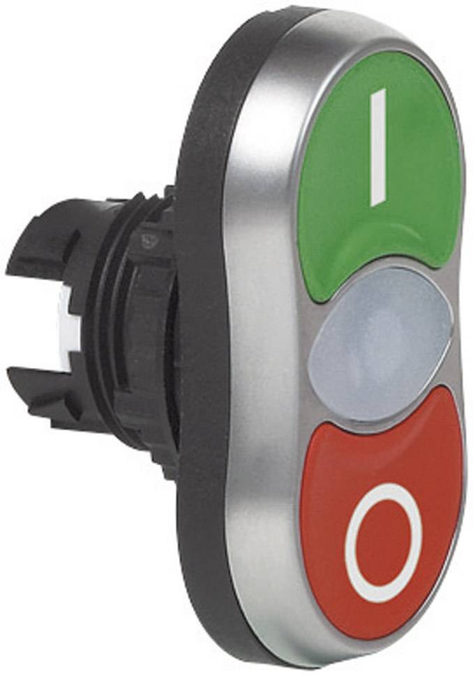 BACO BAL61QH21 L61QH21 Bouton-poussoir à double touche collerette plastique, chromé vert, rouge 1 pc(s)