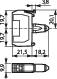 Capture d'écran d'un espace en art ASCII provenant d'un jeu vidéo, avec des murs, des portes et un long point au centre.
