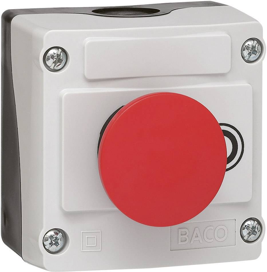 BACO 224211 LBX10210 Bouton champignon en boîtier rouge décrochage par traction 1 pc(s)