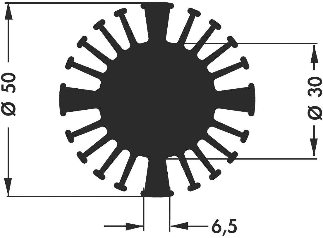 Dissipateur pour LED Fischer Elektronik SK 602 25 SA 10021932 2.3 K/W (Ø x H) 50 mm x 25 mm 1 pc(s)