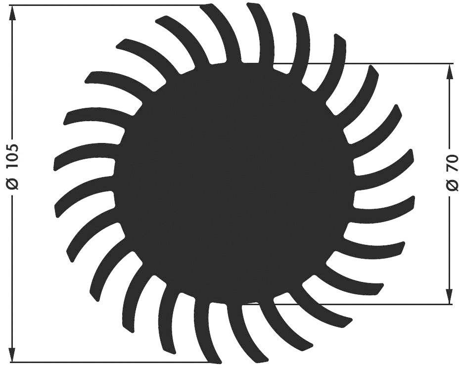 Dissipateur pour LED Fischer Elektronik SK 584 20 SA 10021655 1.75 K/W (Ø x H) 105 mm x 20 mm 1 pc(s)