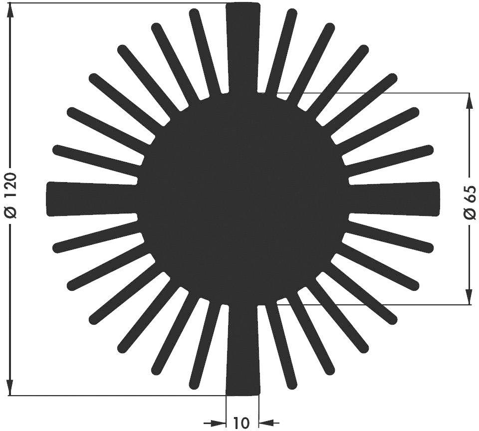Dissipateur pour LED Fischer Elektronik SK 599 15 SA 10021861 2.25 K/W (Ø x H) 120 mm x 15 mm 1 pc(s)