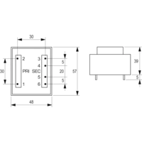BLOCK VC 16/1/24 Transformateur pour circuits imprimés 1 x 230 V 1 x 24 V/AC 16 VA 666 mA BLOCK VC 16/1/24 Transformateur pour circuits imprimés 1 x 230 V 1 x 24 V/AC 16 VA 666 mA
