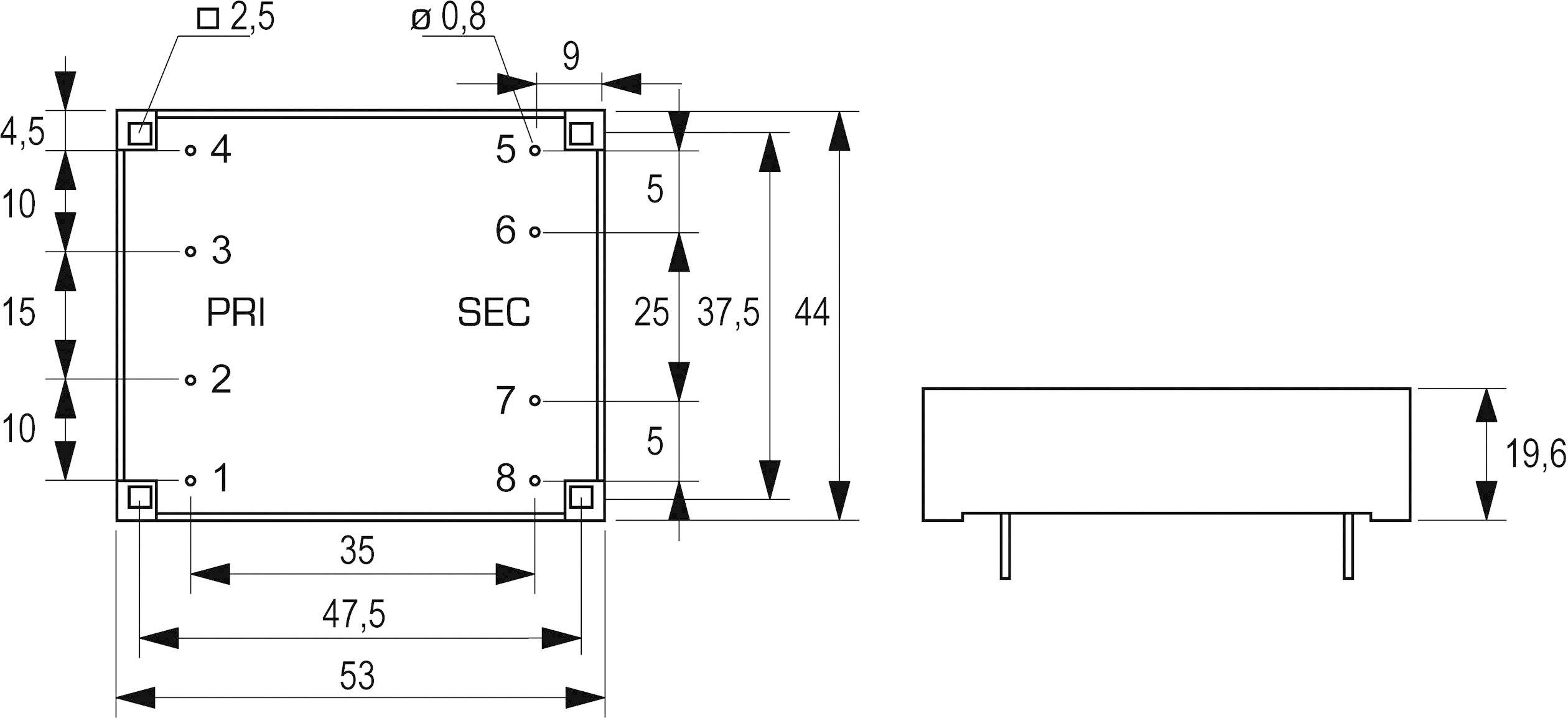 BLOCK FL 4/9 Transformateur pour circuits imprimés 2 x 115 V 2 x 9 V/AC 4 VA 222 mA