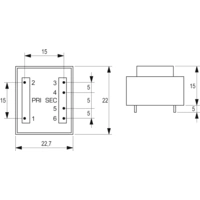 BLOCK VB 0,35/2/9 Transformateur pour circuits imprimés 1 x 230 V 2 x 9 V/AC 0.35 VA 39 mA BLOCK VB 0,35/2/9 Transformateur pour circuits imprimés 1 x 230 V 2 x 9 V/AC 0.35 VA 39 mA