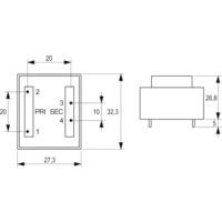 BLOCK VB 2,0/1/9 Transformateur pour circuits imprimés 1 x 230 V 1 x 9 V/AC 2 VA 222 mA BLOCK VB 2,0/1/9 Transformateur pour circuits imprimés 1 x 230 V 1 x 9 V/AC 2 VA 222 mA