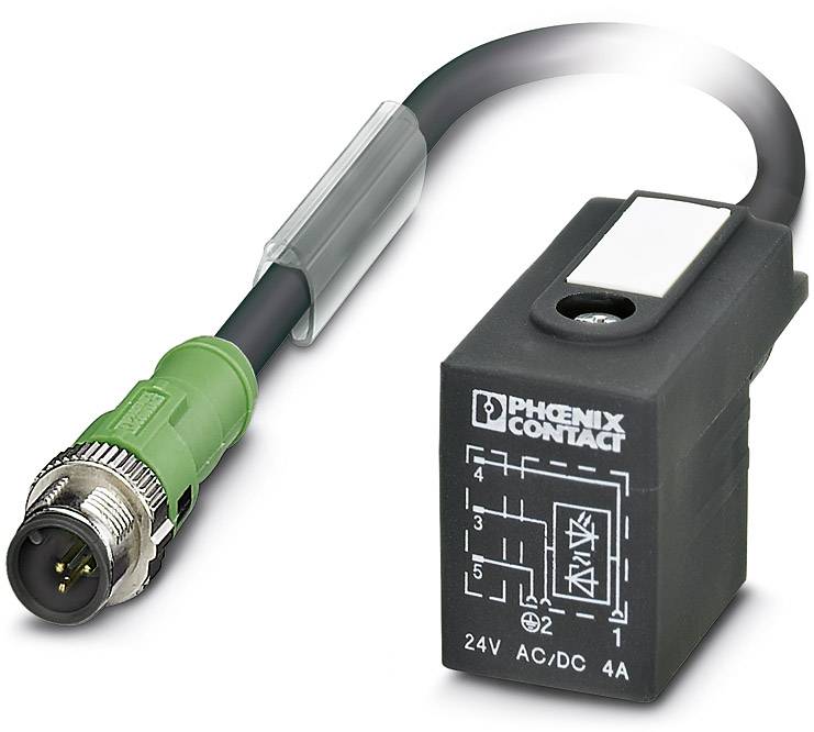 Connecteur confectionné pour capteurs/actionneurs 3.00 m Phoenix Contact SAC-3P-MS/ 3,0-PUR/BI-1L-Z SCO 1435166 M12 mâle droit
