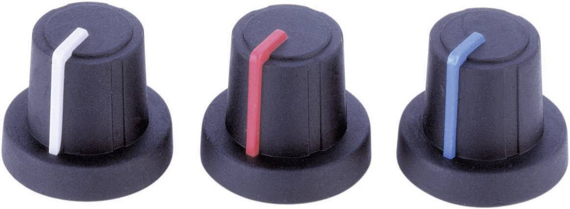 Tête de bouton rotatif PB Fastener 3/03/TPN 130006 Blk/Bl avec pointeur noir, bleu (Ø x H) 19 mm x 16 mm