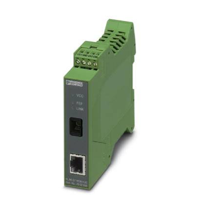 Module électronique vert avec port Ethernet, voyants LED et fentes de ventilation, destiné aux applications de contrôle industriel.