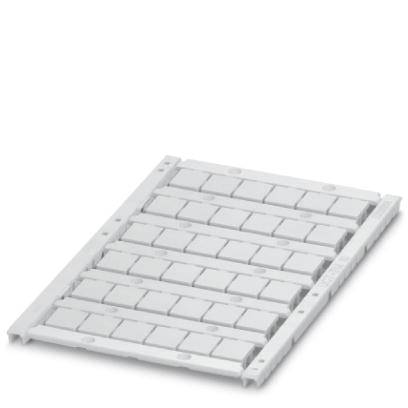 Un module de grille en plastique blanc, rectangulaire, avec une surface structurée et rainurée. Utilisé pour les systèmes de sols.