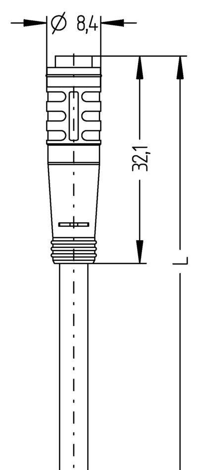 Câble Snap M8 pour capteurs/actionneurs "Automation Line" Escha AL-KP3-5/P00 8052491 Pôle: 3 Contenu: 1 pc(s)