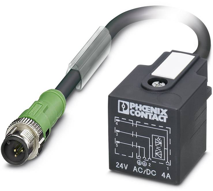 Connecteur confectionné pour capteurs/actionneurs 3.00 m Phoenix Contact SAC-3P-MS/ 3,0-PUR/A-1L-Z SCO 1434918 M12 mâle droit