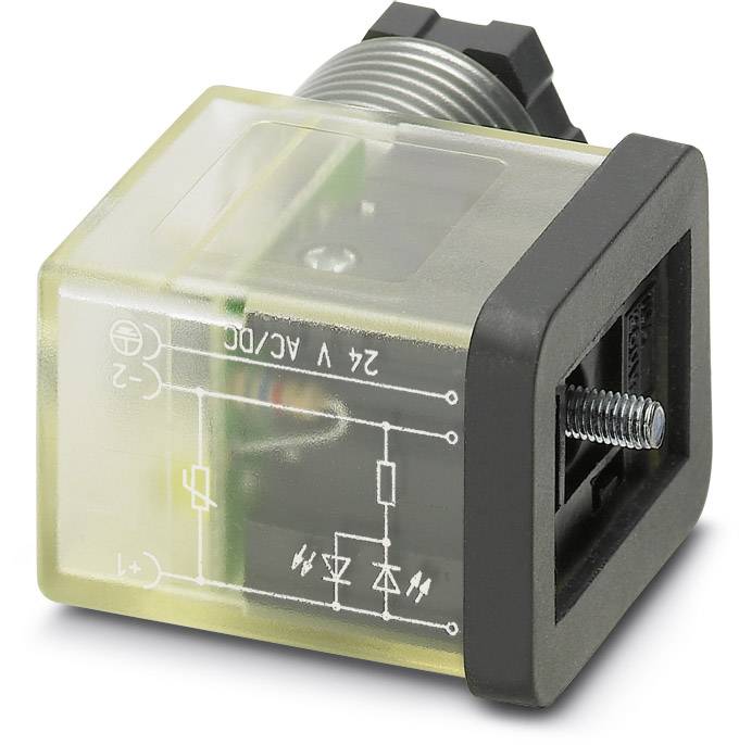 Un relais électronique avec boîtier transparent permettant de visualiser les circuits internes ; adapté aux applications 24V CC/CA.