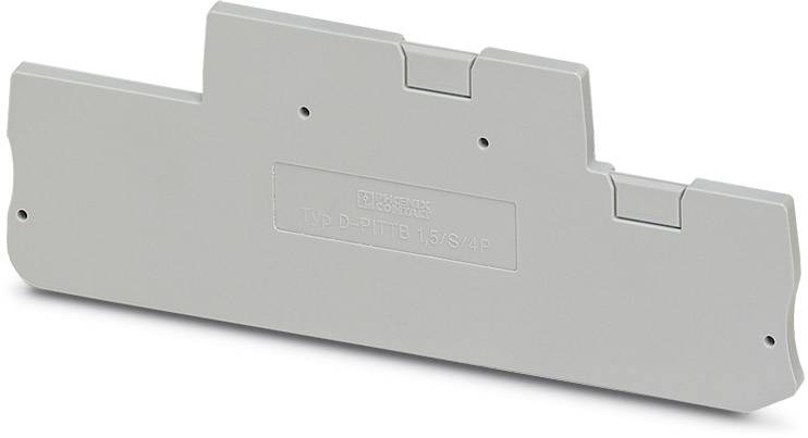 Une séparation grise pour connexions électriques. Elle a une structure rectangulaire aux bords arrondis et est étiquetée.