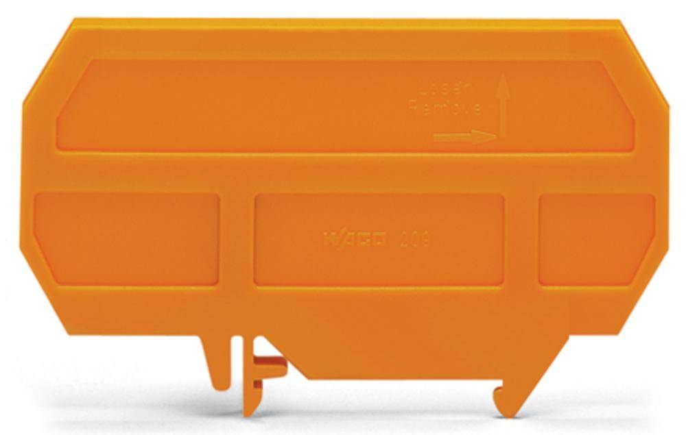 Oranges, outil en plastique à forme spécifique. La fonction et le contexte restent ambigus, probablement un élément d'un ensemble artisanal.