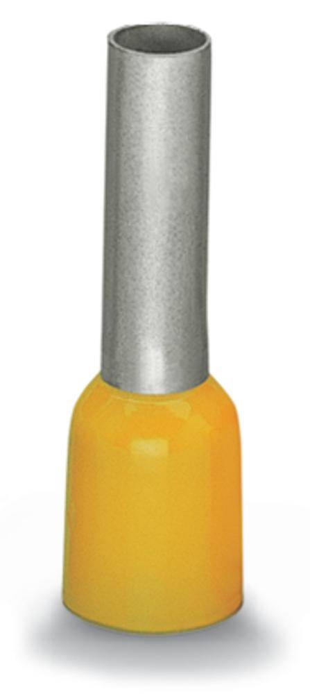 Un récipient en verre jaune avec un long col étroit en aluminium, probablement destiné à des usages de laboratoire.