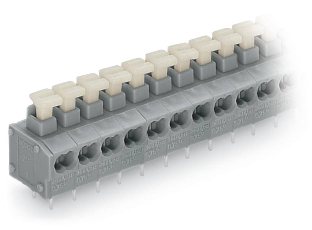Bornier à ressort WAGO 235-454/331-000 0.34 mm² Nombre de pôles (num) 4 gris 220 pc(s)