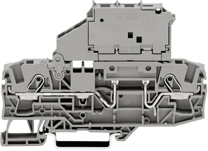 Composant gris d'une borne électrique avec plusieurs points de connexion et des structures complexes, utilisé dans des projets électroniques.