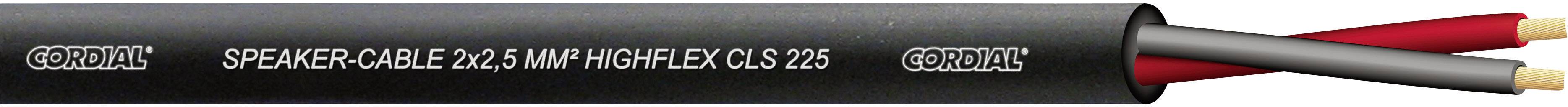Cordial CLS 225 Black 100-GY Câble haut-parleur 2 x 2.5 mm² gris Marchandise vendue au mètre